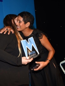 Naga Munchetty accepted the award from amabassadors of the charity CLIC Sargent